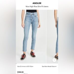 AGOLDE High Rise Slim Fit Jeans